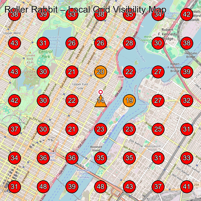 Roller Rabbit GeoGrid visibility map for Clothing Store in New York